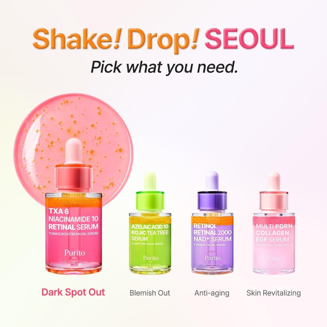 PURITO SEOUL TXA 6% Niacinamide 10% Retinal Serum 30ml | Brightening Anti-Aging Serum