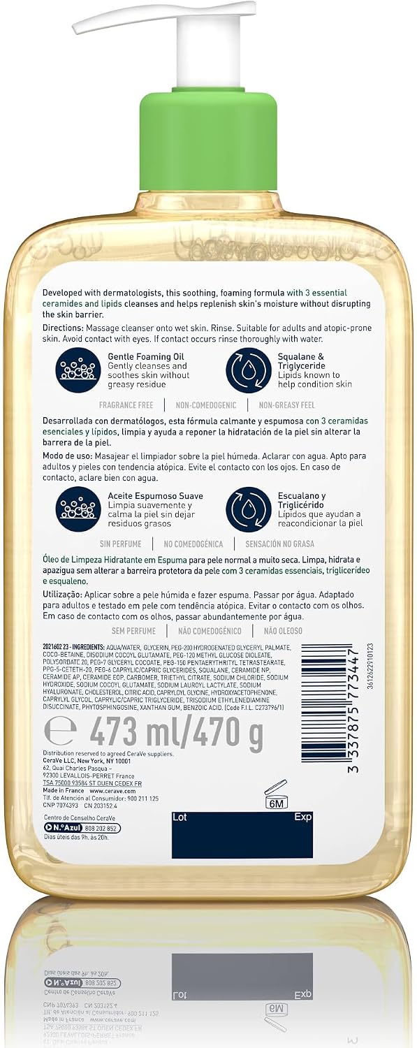 CeraVe Hydrating Foaming Oil Cleanser 473ml, second product view