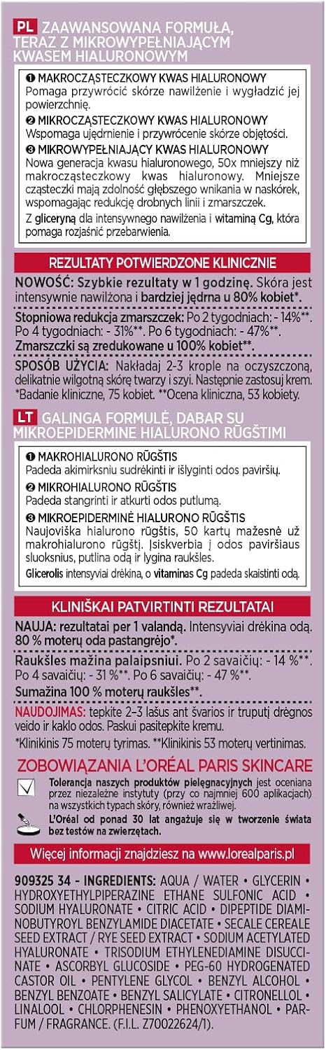 L'Oréal Paris Revitalift Filler Hyaluronic Acid Serum 30ml, view 4