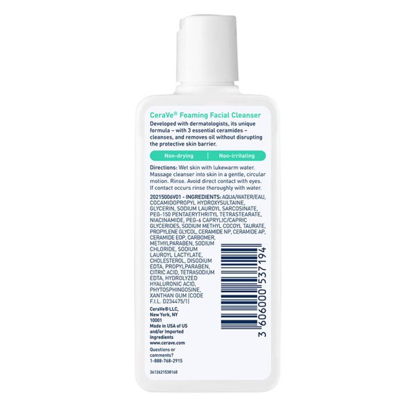 CeraVe Foaming Facial Cleanser 3 fl oz, second product view