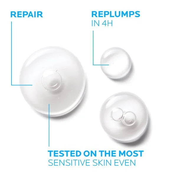 Product packaging with text indicating repair capabilities and quick replenishment on a white background