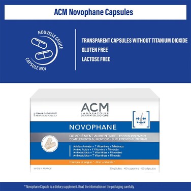 ACM Novophane Capsules, Food Supplement For Hair & Nail Growth, Pack of 60's
