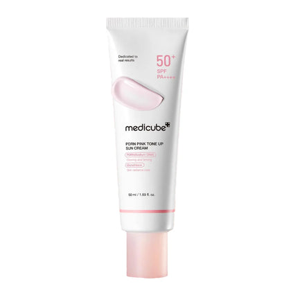 Medicube sunscreen cream tube on a white background