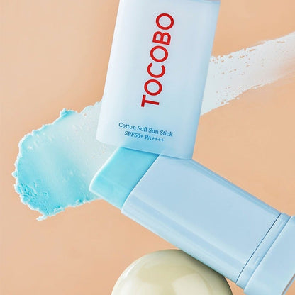TOCOBO Cotton Soft Sun Stick SPF50 19g | Smooth Blendable UV Protection