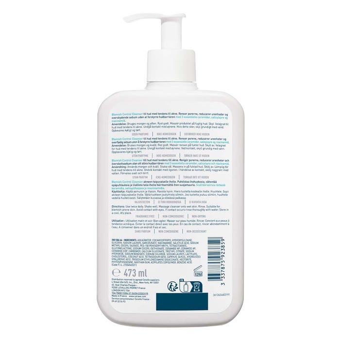 CeraVe salicylic acid cleanser 473ml for oily skin, third product view