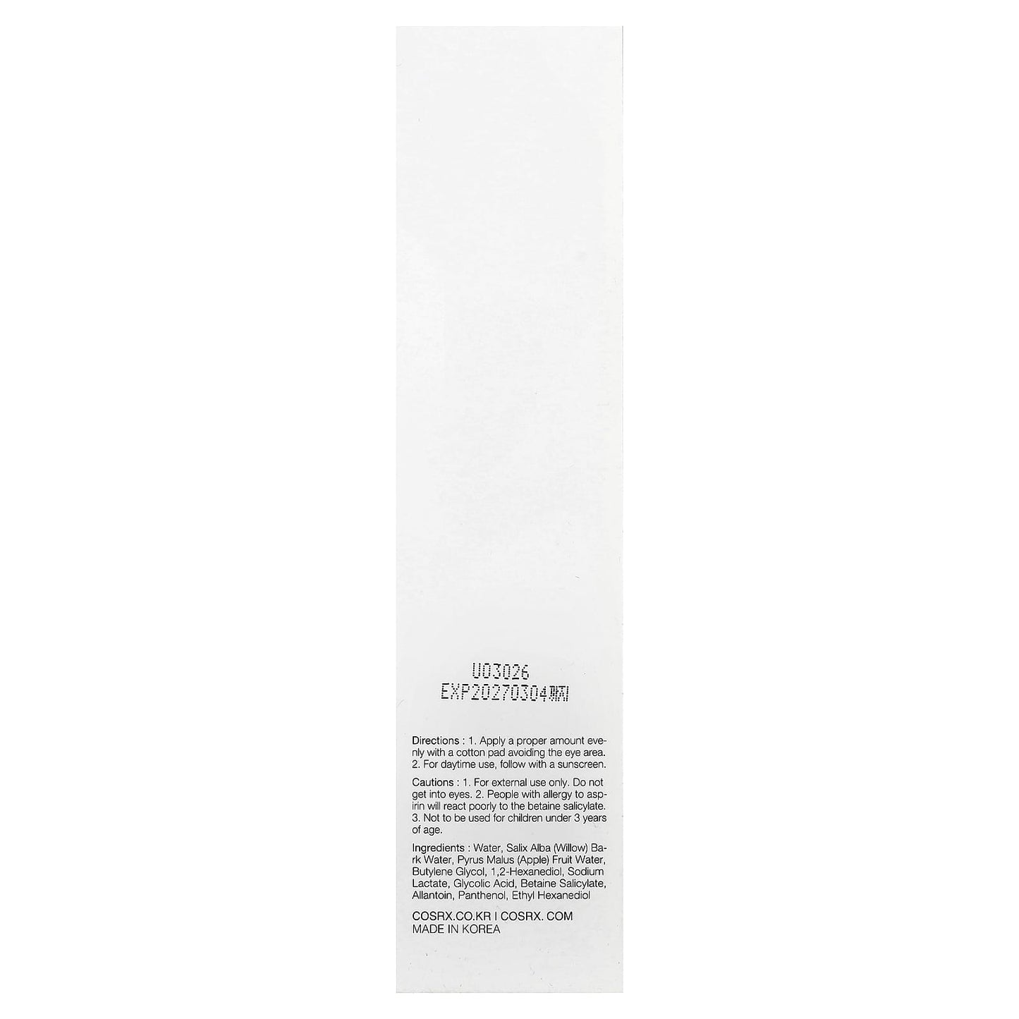 COSRX AHA BHA Toner 100ml