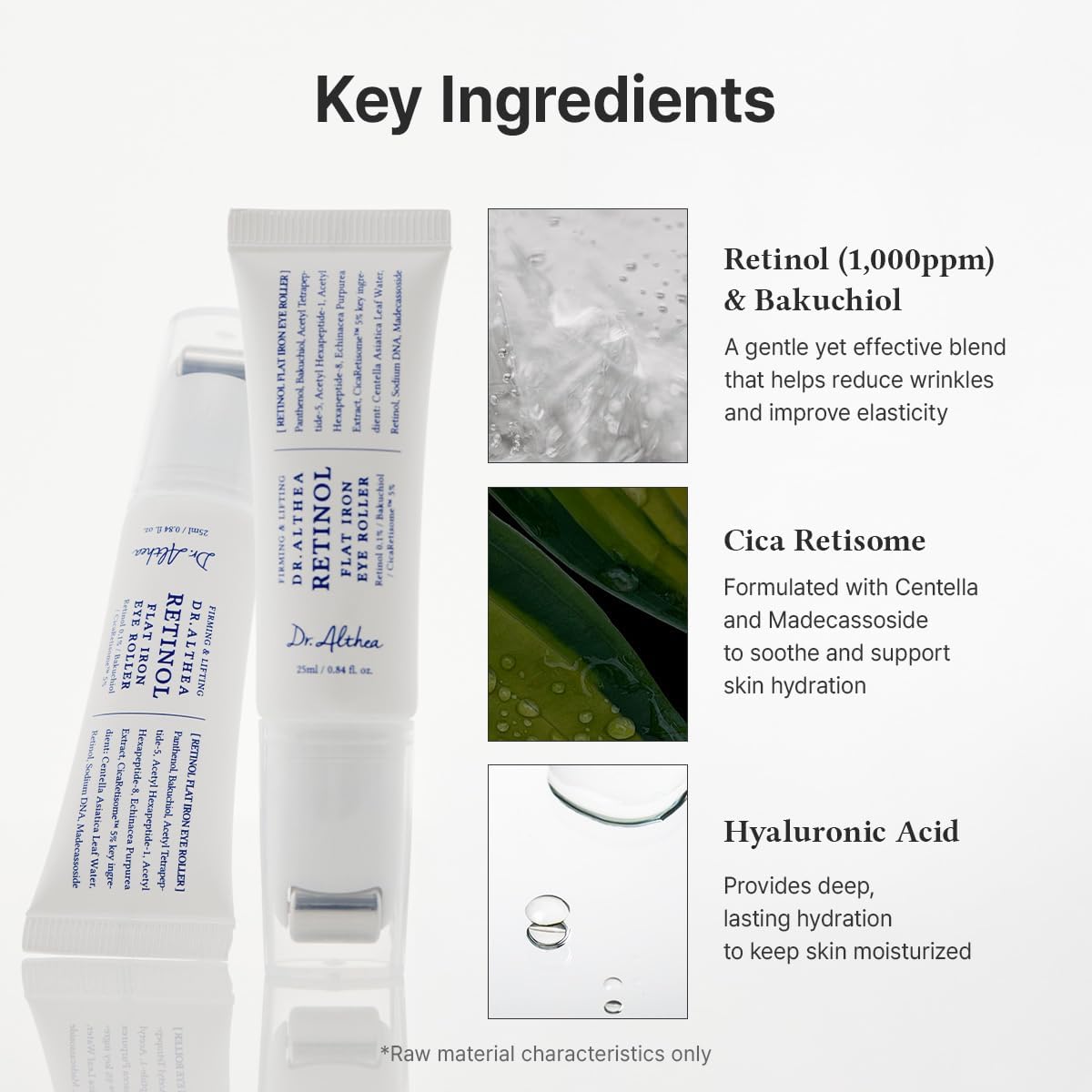 Dr. Althea Retinol Flat Iron Eye Roller rolling applicator close-up