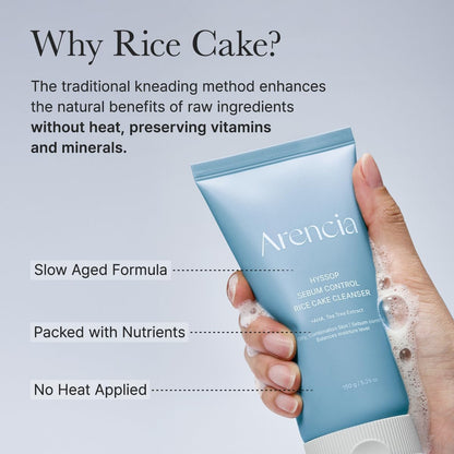 Arencia Hyssop Sebum Control Rice Cake Cleanser 150g | Oil Control Cleansing Bar
