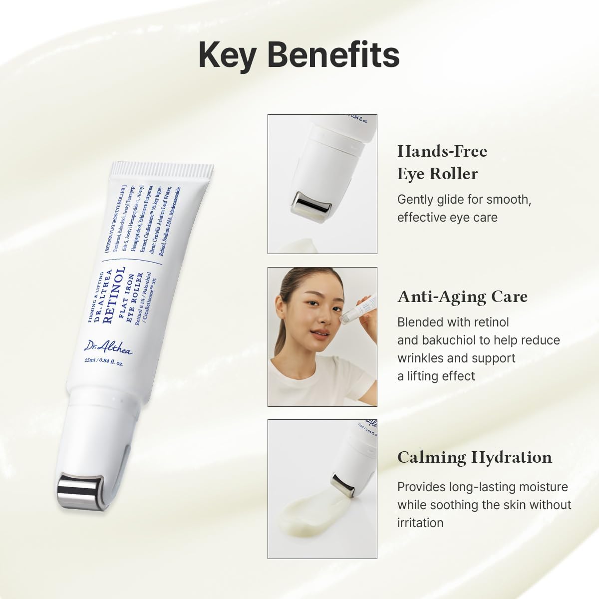 Dr. Althea Retinol Flat Iron Eye Roller packaging box