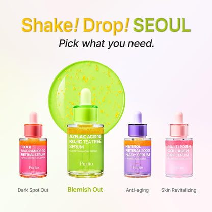 PURITO SEOUL Azelaic Acid 10% Kojic Tea Tree Serum 30ml | Brightening Blemish Serum
