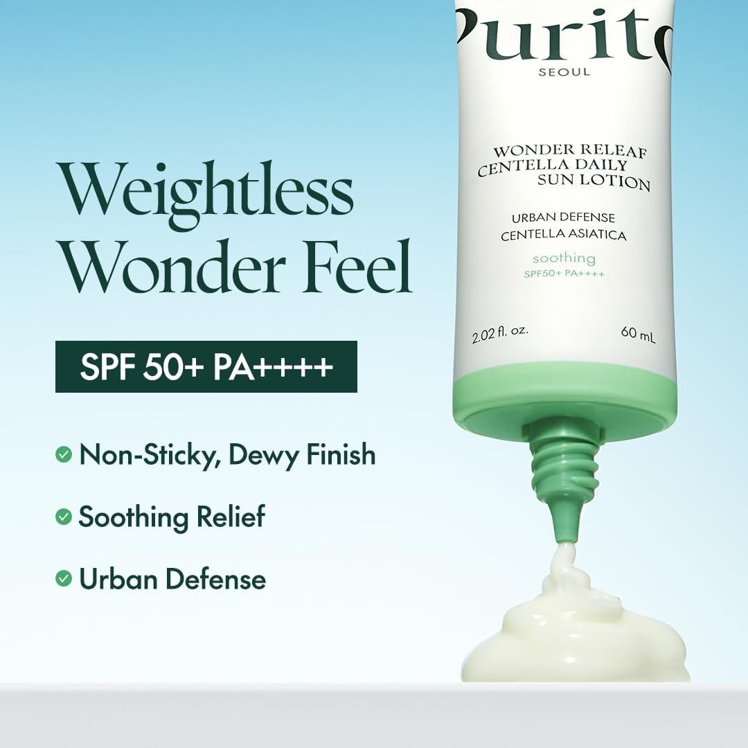 PURITO SEOUL Wonder Releaf Centella Daily Sun Lotion 60ml | Soothing Sunscreen