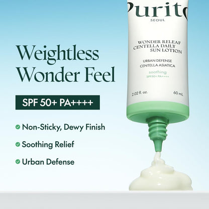 PURITO SEOUL Wonder Releaf Centella Daily Sun Lotion 60ml | Soothing Sunscreen