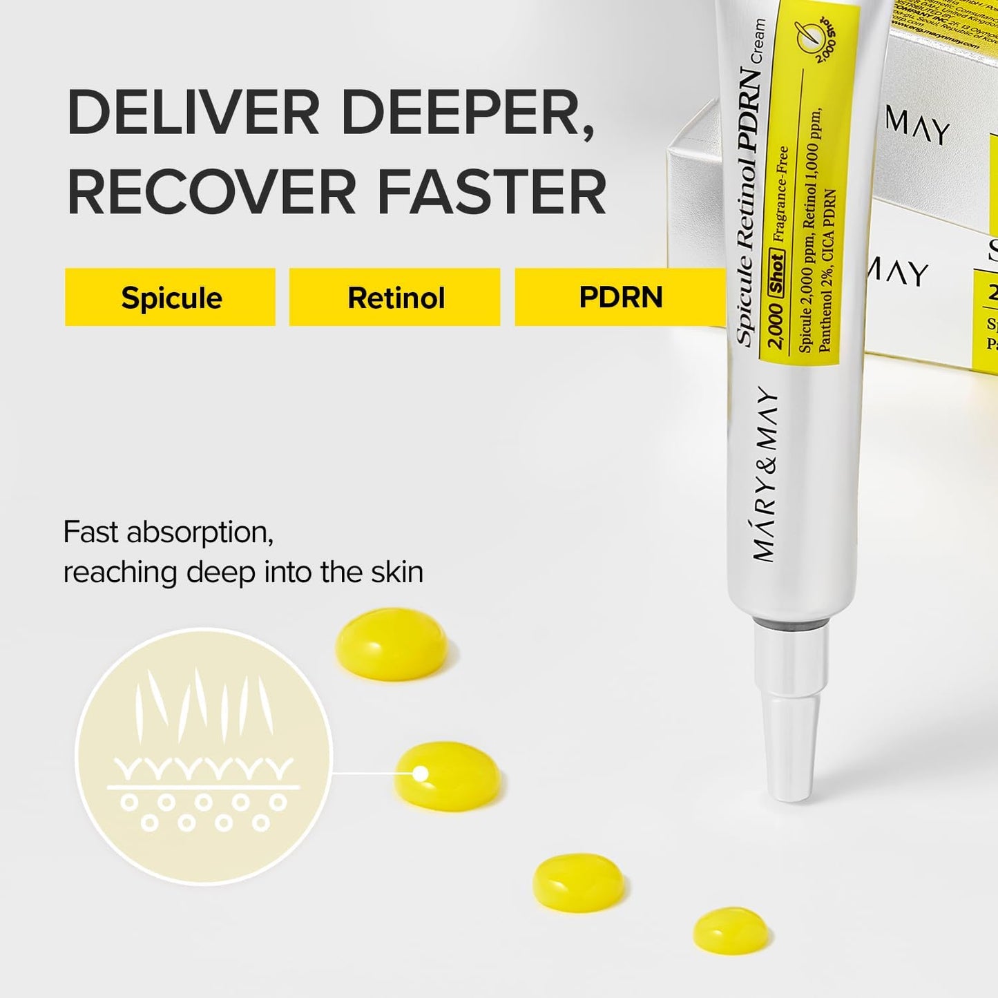 Mary&May Spicule Retinol PDRN Cream 15g | Advanced Anti-Aging Night Cream