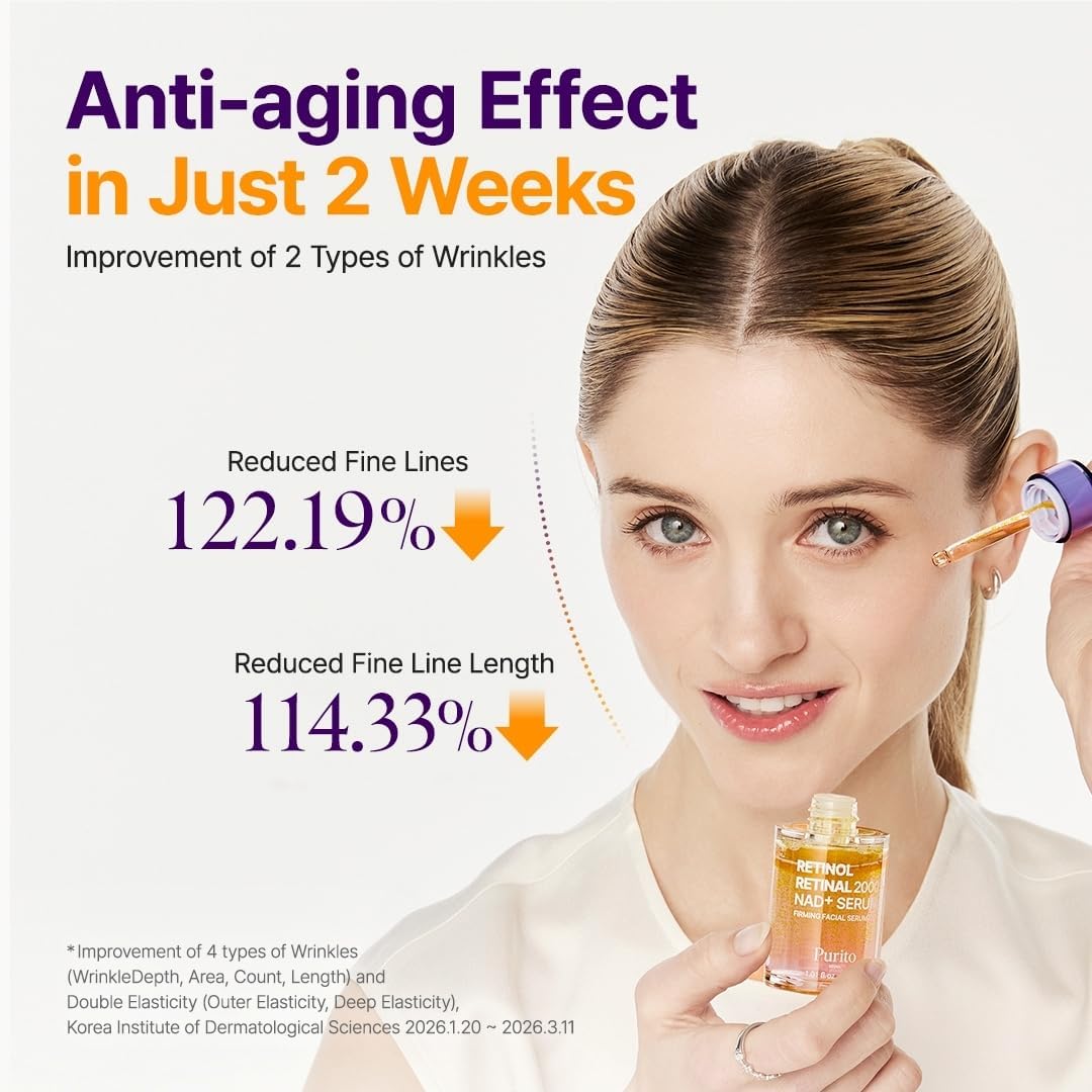 PURITO Retinol Retinal 2000 NAD+ Serum | Advanced Anti-Aging Treatment