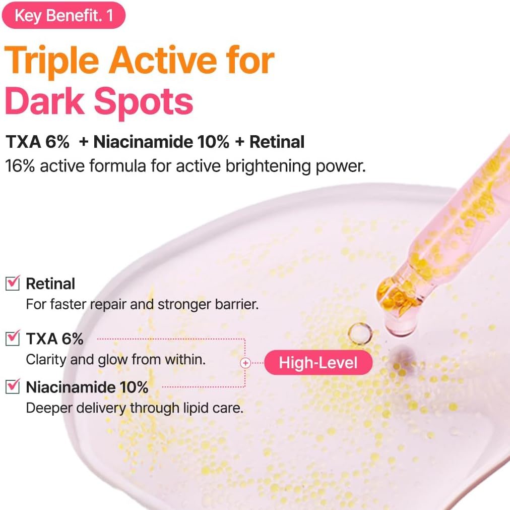 PURITO SEOUL TXA 6% Niacinamide 10% Retinal Serum 30ml | Brightening Anti-Aging Serum