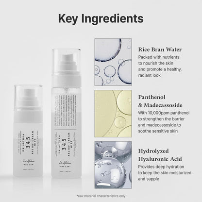 Dr. Althea 345 Relief Cream Mist dual-layer formula before shaking