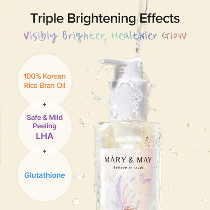 Mary&May Rice Glutathione LHA Cleansing Oil 200ml | Brightening Makeup Remover