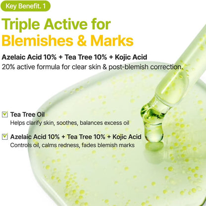 PURITO SEOUL Azelaic Acid 10% Kojic Tea Tree Serum 30ml | Brightening Blemish Serum