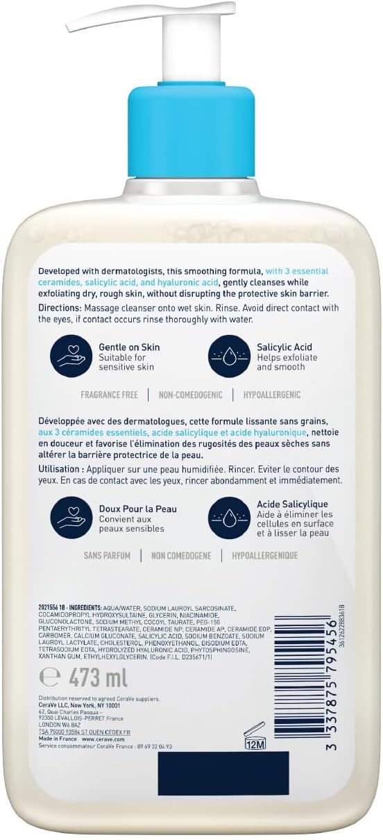 CeraVe SA Smoothing Cleanser 473ml, second product view