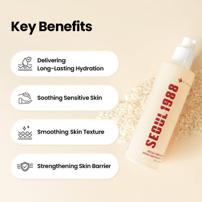 Seoul 1988 Snail Mucin 97% + Rice Essence | Repair & Brighten
