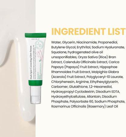 AXIS-Y Dark Spot Correcting Glow Serum 50ml | Niacinamide Brightening Serum for Dark Spots