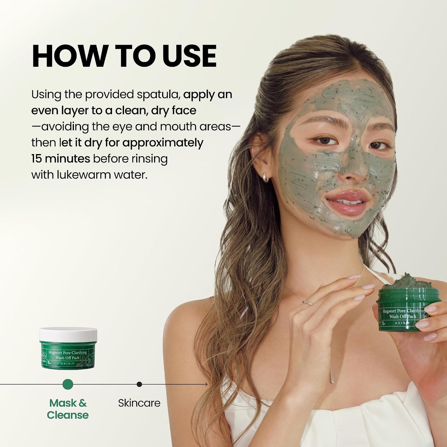 AXIS-Y Mugwort Wash Off Pack 100ml | Calming Clay Mask for Sensitive Skin
