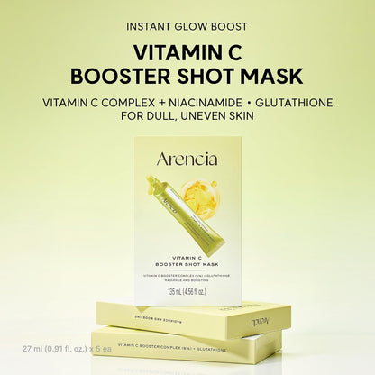 Arencia Vitamin C Booster Shot Mask (5 Sheets) | Brightening Sheet Mask