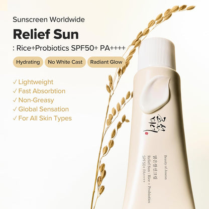 Beauty of Joseon Rice Relief Sunscreen SPF50 50ml | Brightening UV Protection