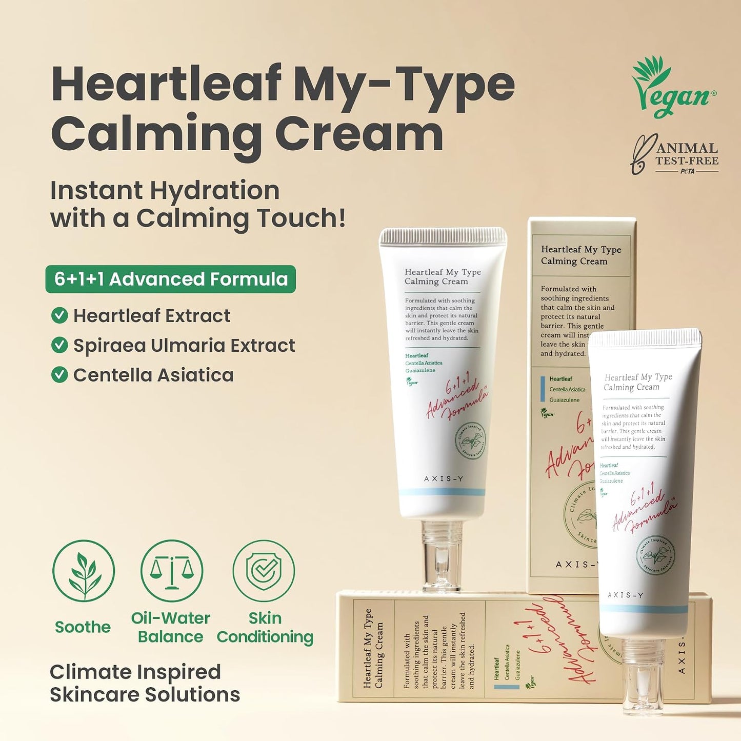 AXIS-Y Heartleaf Calming Cream 60ml | Soothing Moisturizer for Sensitive Skin