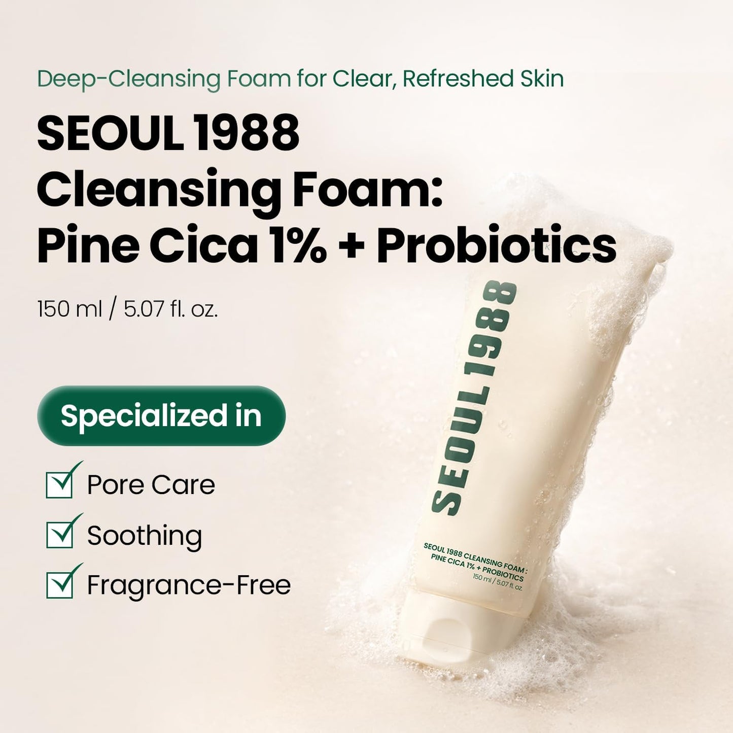 Seoul 1988 Cleansing Foam 200ml | Gentle Daily Face Wash