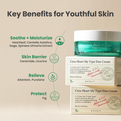 AXIS-Y Cera-Heart My Type Duo Cream 60ml | Ceramide Barrier Repair Moisturizer