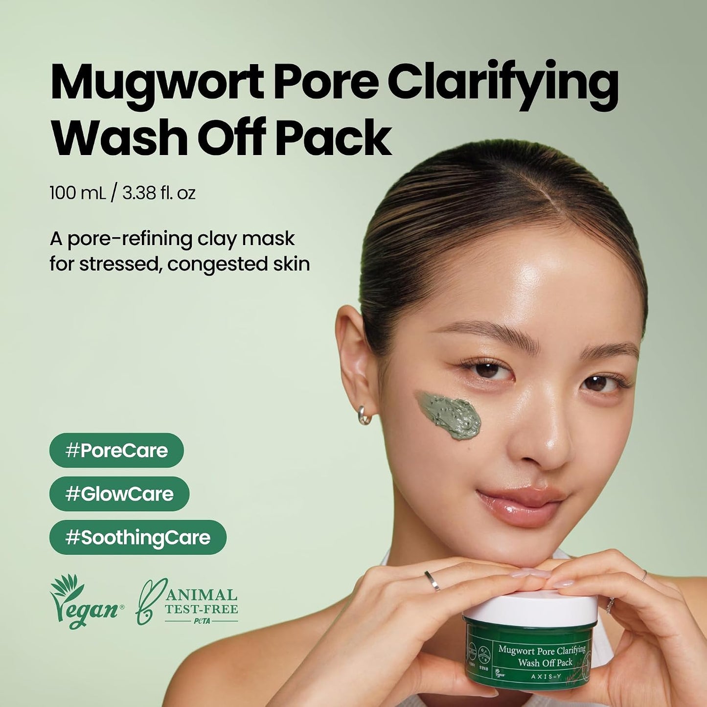 AXIS-Y Mugwort Wash Off Pack 100ml | Calming Clay Mask for Sensitive Skin