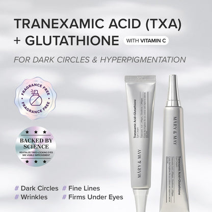 Mary&May Tranexamic Acid + Glutathione Eye Cream 30ml | Brightening Under-Eye Care