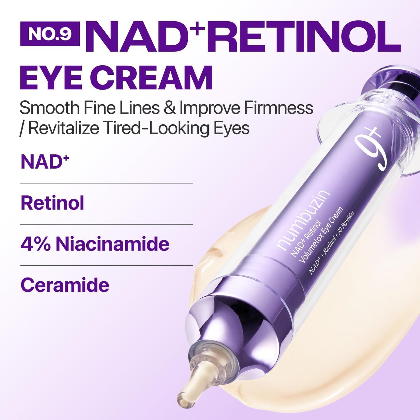 numbuzin No.9 NAD+ Retinol Eye Cream 10ml | Anti-Aging Eye Care