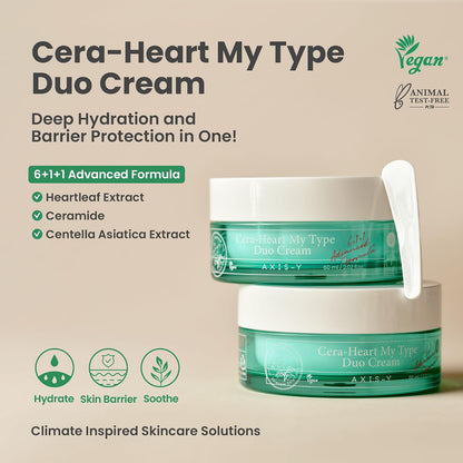 AXIS-Y Cera-Heart My Type Duo Cream 60ml | Ceramide Barrier Repair Moisturizer