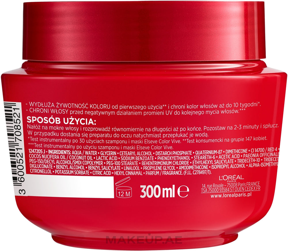 L'Oréal Paris Elseve Color-Vive Hair Mask 300ml, view 2