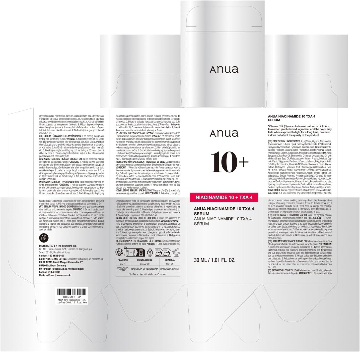 Anua Niacinamide 10% + TXA 4% Serum 30ml