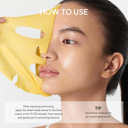 Arencia Vitamin C Booster Shot Mask (5 Sheets) | Brightening Sheet Mask