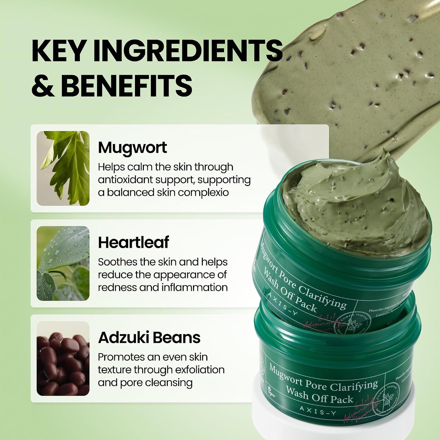AXIS-Y Mugwort Wash Off Pack 100ml | Calming Clay Mask for Sensitive Skin