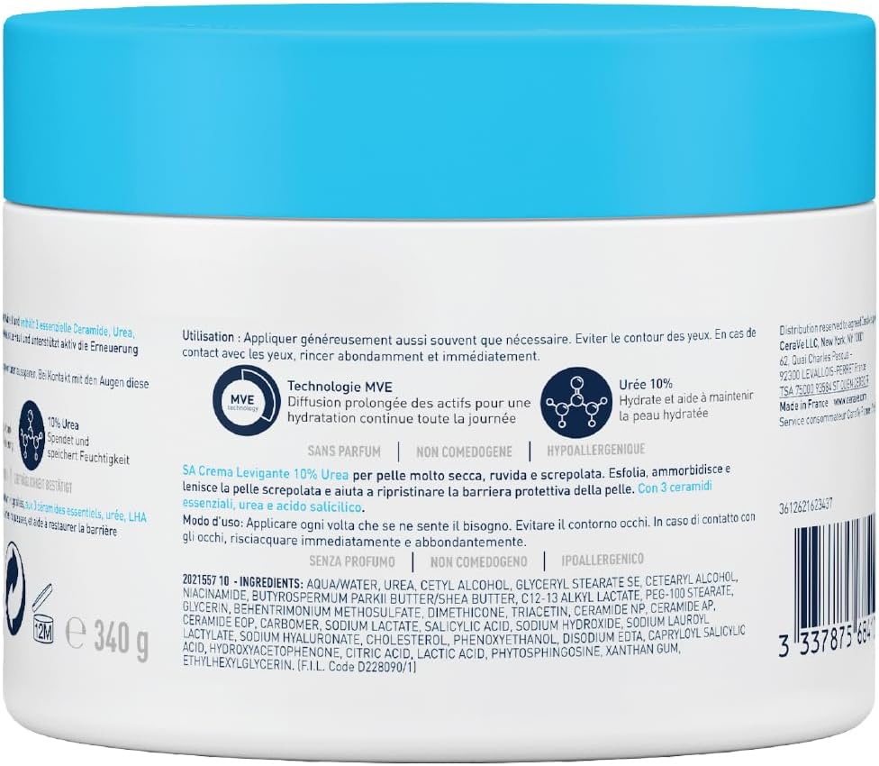 CeraVe SA Smoothing Cream, Dry, Rough & Bumpy Skin - 340g