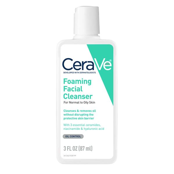 CeraVe Foaming Facial Cleanser 3 fl oz travel size bottle