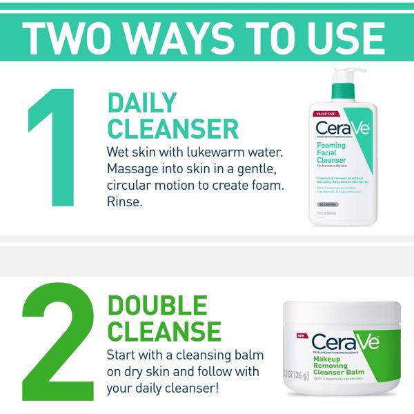CeraVe foaming face wash for normal to oily skin, third product view