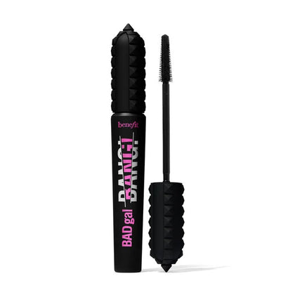 Benefit mascara with black cylindrical design and 'Bad Girl' text on a white background