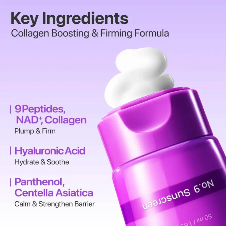numbuzin No.9 NAD+ Peptide Dewy Sun Essence | Anti-Aging Sunscreen
