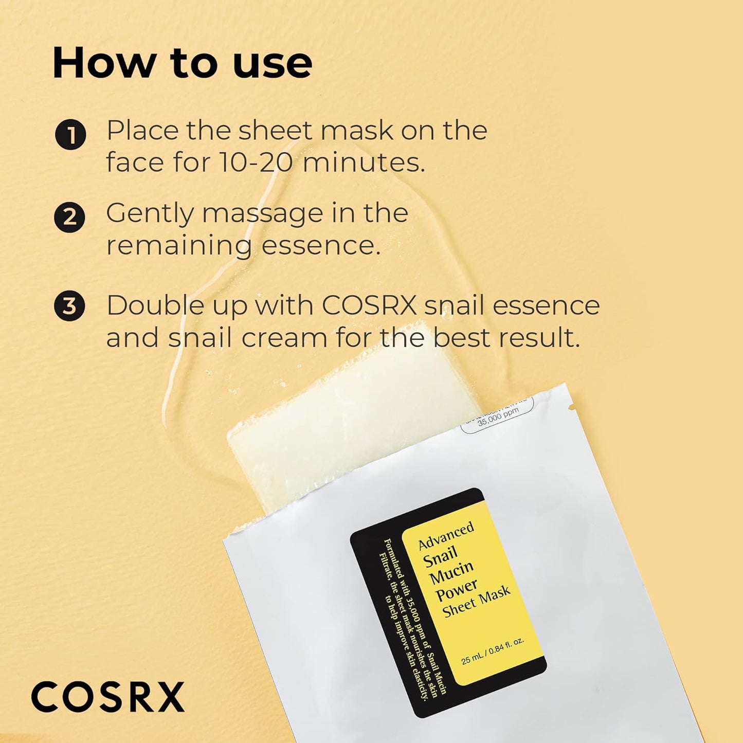 COSRX Advanced Snail Mucin Power Essence Sheet Mask (10 Sheets)