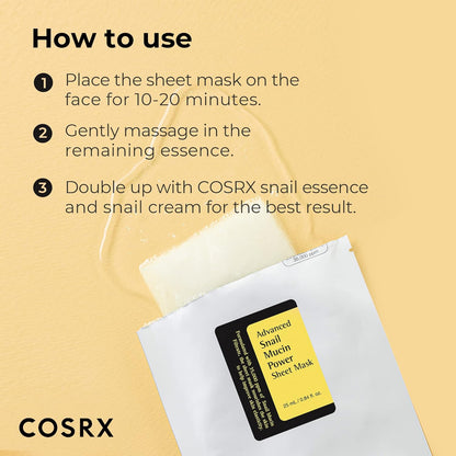 COSRX Advanced Snail Mucin Power Essence Sheet Mask (10 Sheets)