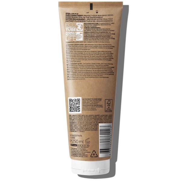 La Roche-Posay Anthelios Hydrating Lotion SPF 50+ 250ml, back of tube