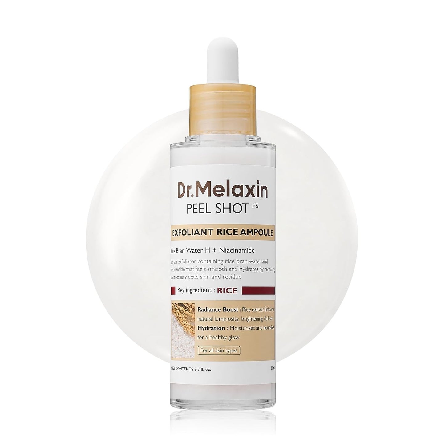Dr.Melaxin Peel Shot Exfoliating Rice Ampoule 80ml | Gentle Resurfacing Ampoule