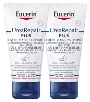 Eucerin UreaRepair PLUS 5% Urea Hand Cream Duo Pack 2 x 75ml for Very Dry Hands