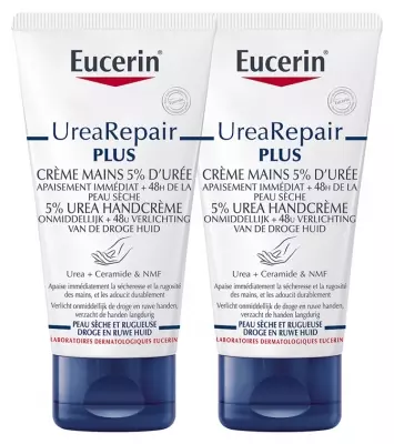 Eucerin UreaRepair PLUS 5% Urea Hand Cream Duo Pack 2 x 75ml for Very Dry Hands